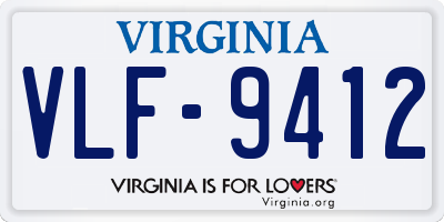 VA license plate VLF9412