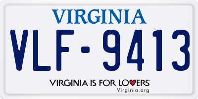 VA license plate VLF9413
