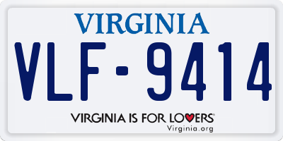 VA license plate VLF9414