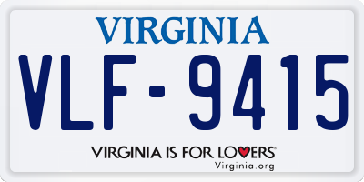 VA license plate VLF9415