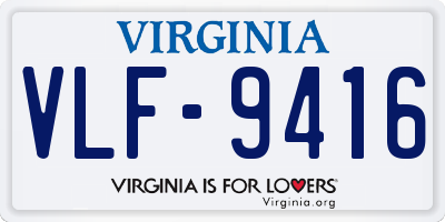 VA license plate VLF9416