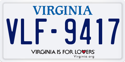 VA license plate VLF9417