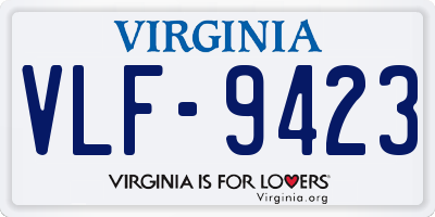VA license plate VLF9423