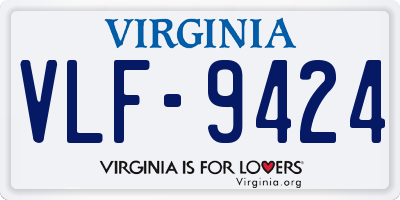 VA license plate VLF9424