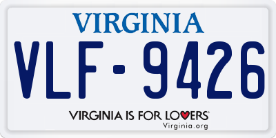 VA license plate VLF9426