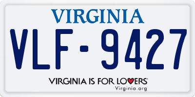 VA license plate VLF9427