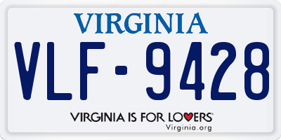 VA license plate VLF9428