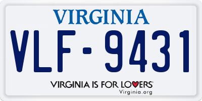 VA license plate VLF9431