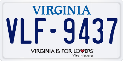 VA license plate VLF9437