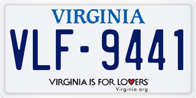 VA license plate VLF9441