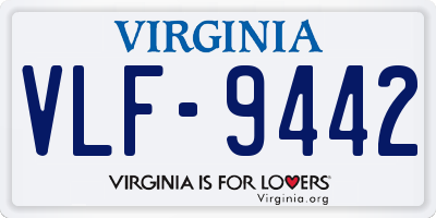 VA license plate VLF9442