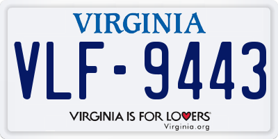 VA license plate VLF9443