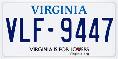 VA license plate VLF9447