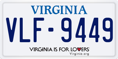 VA license plate VLF9449