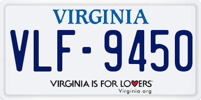 VA license plate VLF9450