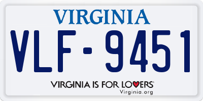 VA license plate VLF9451