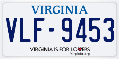 VA license plate VLF9453