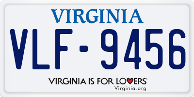 VA license plate VLF9456