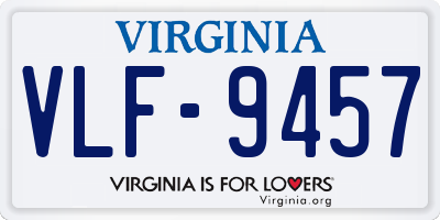 VA license plate VLF9457