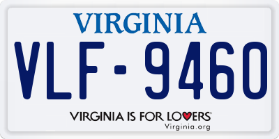 VA license plate VLF9460