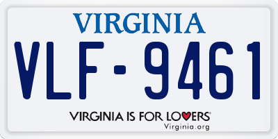 VA license plate VLF9461