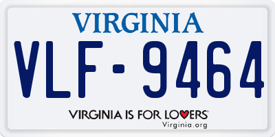 VA license plate VLF9464