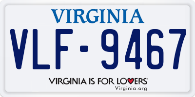 VA license plate VLF9467