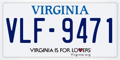VA license plate VLF9471