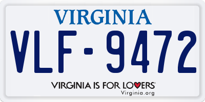 VA license plate VLF9472