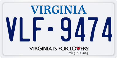 VA license plate VLF9474