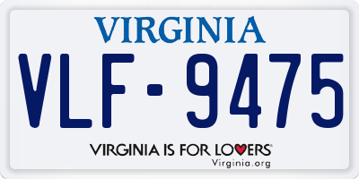 VA license plate VLF9475