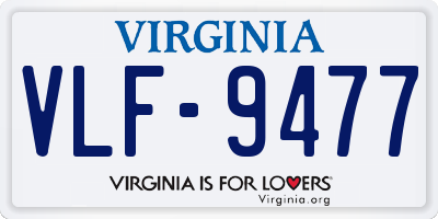 VA license plate VLF9477