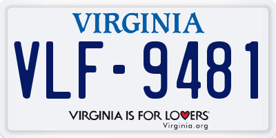VA license plate VLF9481