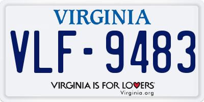 VA license plate VLF9483