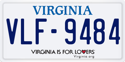 VA license plate VLF9484