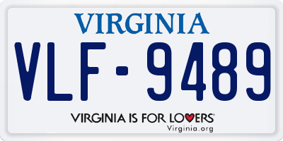 VA license plate VLF9489