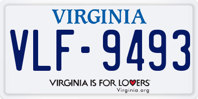 VA license plate VLF9493