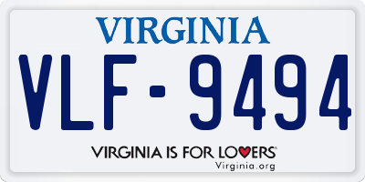 VA license plate VLF9494