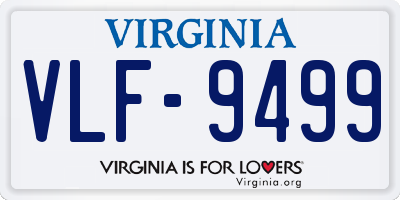 VA license plate VLF9499