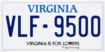 VA license plate VLF9500