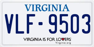 VA license plate VLF9503