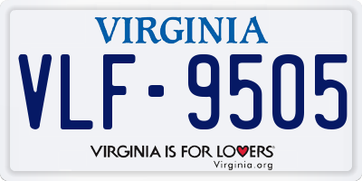 VA license plate VLF9505