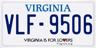 VA license plate VLF9506