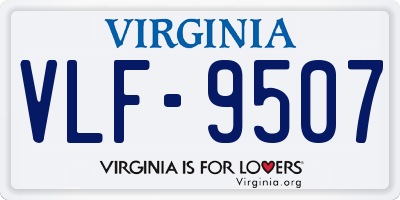 VA license plate VLF9507