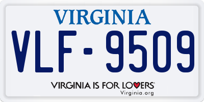 VA license plate VLF9509