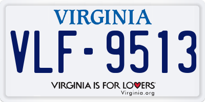 VA license plate VLF9513