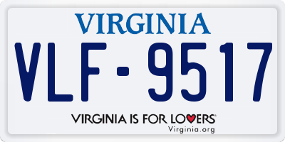 VA license plate VLF9517