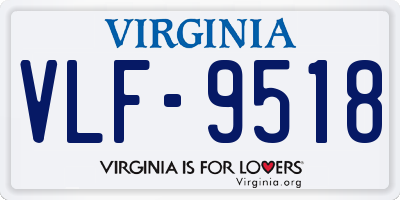 VA license plate VLF9518