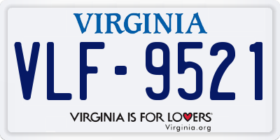 VA license plate VLF9521