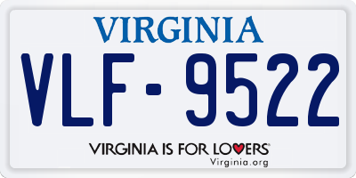 VA license plate VLF9522